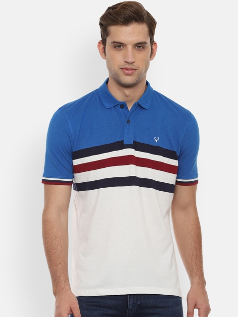 

Solly Jeans Co. Men White Striped Polo Collar T-shirt