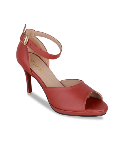 

Sherrif Shoes Women Red Solid Heels