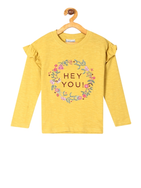 

Cherokee Girls Yellow Embellished Top