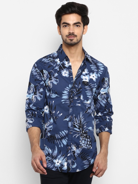 

Mufti Men Blue Slim Fit Printed Casual Shirt