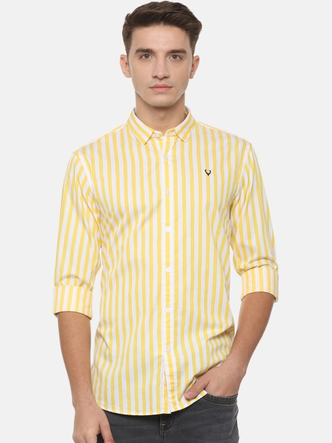 

Allen Solly Sport Men Yellow White Regular Fit Striped Casual Shirt