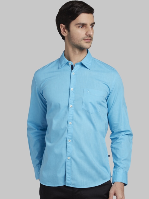 

Parx Men Blue Slim Fit Solid Casual Shirt