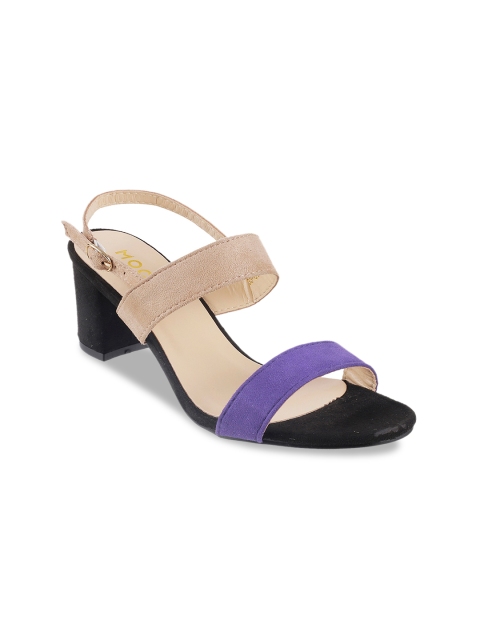 

Mochi Women Purple & Beige Colourblocked Heels