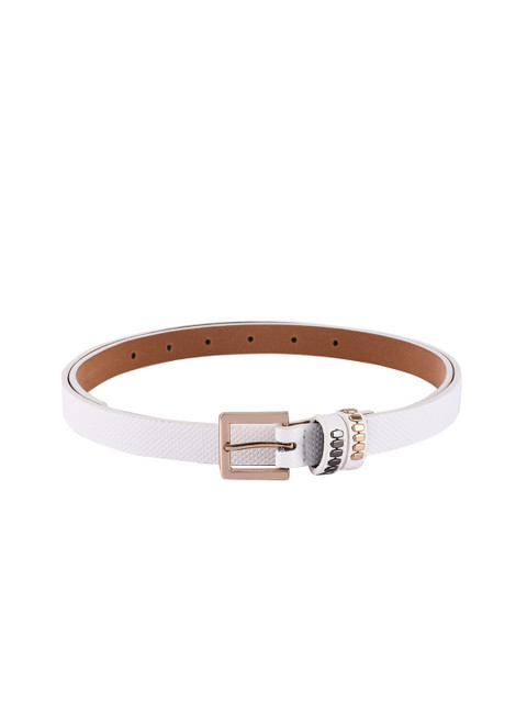 

BuckleUp Women White Solid Belt