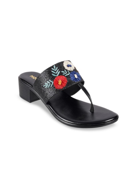 

Mochi Women Black Woven Design Heels