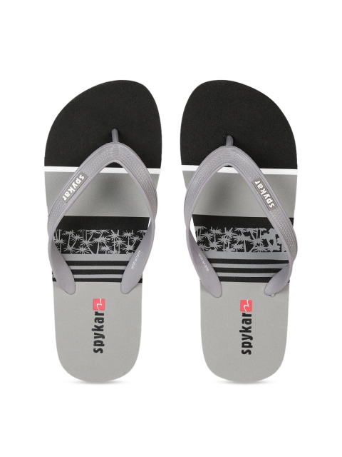 

SPYKAR Men Grey Printed Thong Flip-Flops