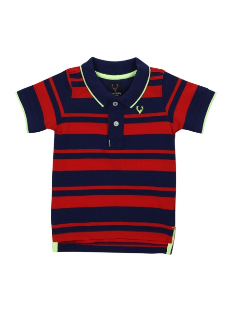 

Allen Solly Junior Boys Red Striped Polo Collar T-shirt