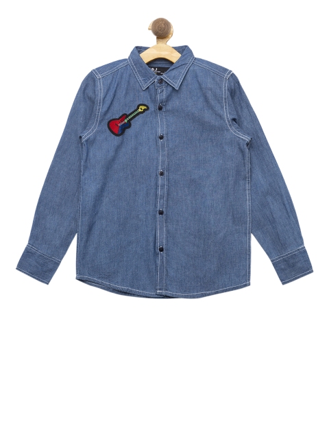

Nick&Jess Boys Blue Regular Fit Printed Casual Shirt