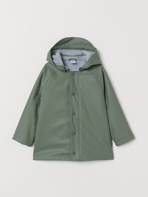 

H&M Kids Olive Green Fleece-lined Rain Jacket
