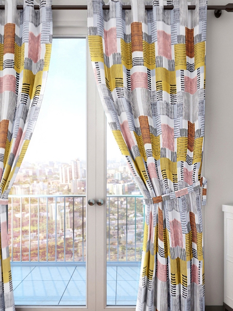 

HOUZZCODE Off-White Set of Single Curtain Curtains