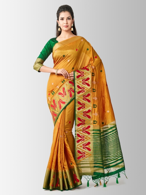 

MIMOSA Mustard Art Silk Woven Design Kanjeevaram Saree