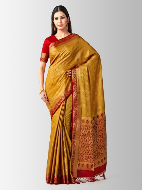

MIMOSA Mustard Art Silk Woven Design Kanjeevaram Saree