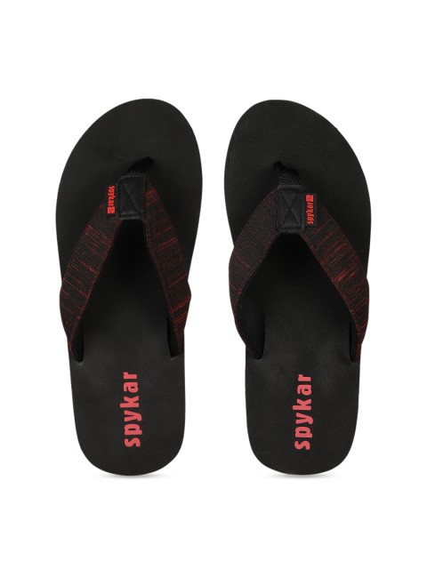 

SPYKAR Men Black & Red Printed Thong Flip-Flops