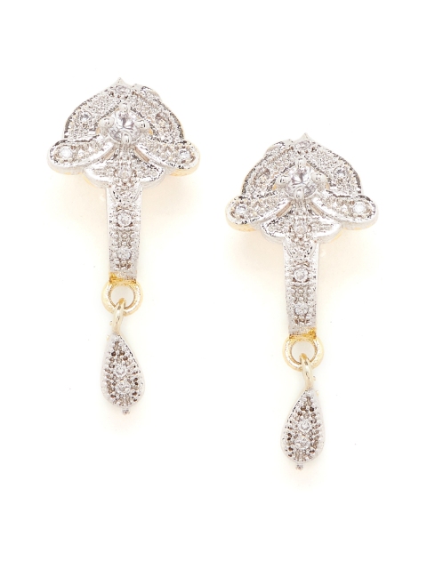 

ZeroKaata Gold-Plated & Handcrafted American Diamond Contemporary Drop Earrings