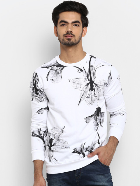 

Mufti Men White & Black Printed Sweatshirt