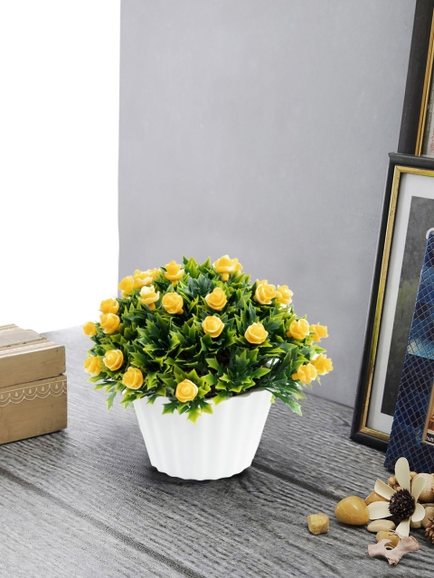 

SWHF Yellow & Green Artificial Flower Plant With Pot