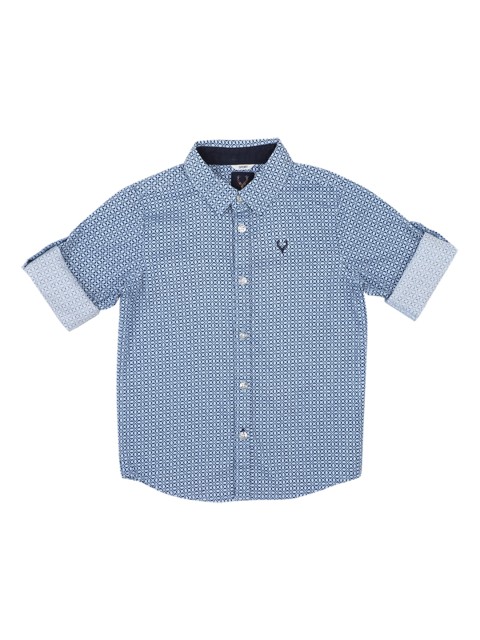 

Allen Solly Junior Boys Blue Regular Fit Printed Casual Shirt
