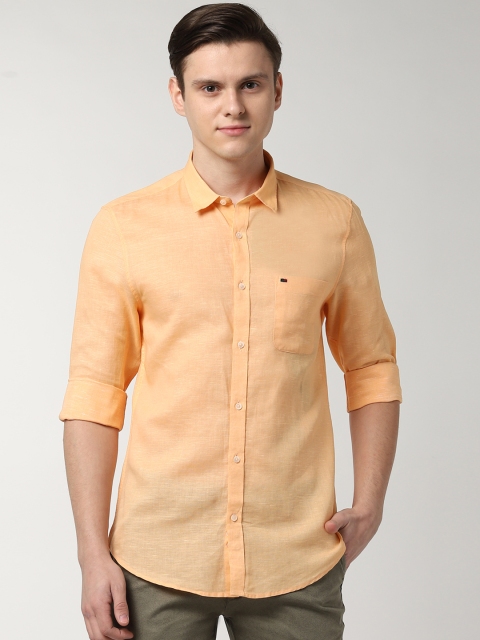 

Peter England Casuals Men Orange Slim Fit Solid Casual Shirt