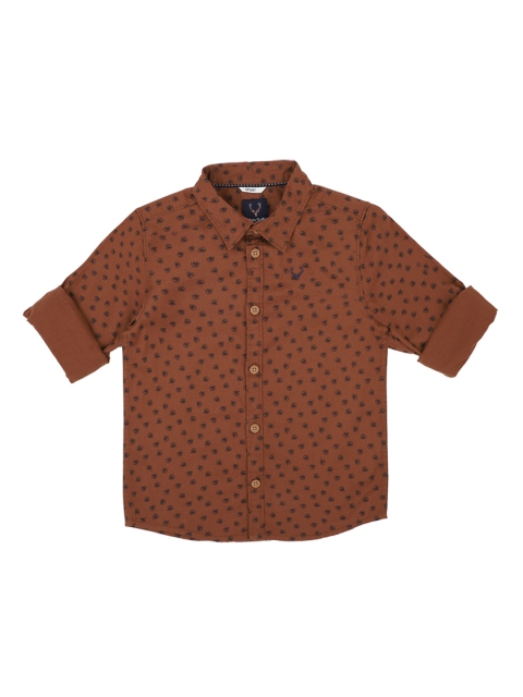 

Allen Solly Junior Boys Brown Regular Fit Printed Casual Shirt