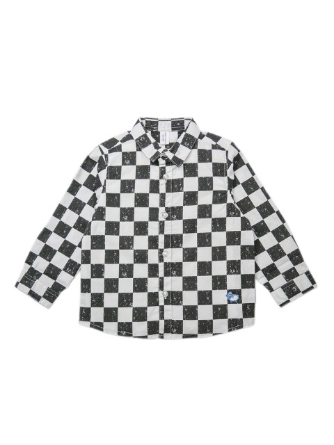 

ZERO THREE Boys Black & White Comfort Regular Fit Printed Casual Shirt