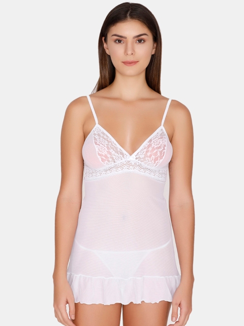 

Zivame White Solid Baby Doll ZI7102FASHBWHIT