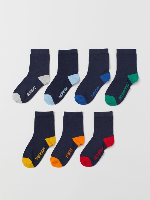 

H&M Boys Navy Blue 7-Pack Socks