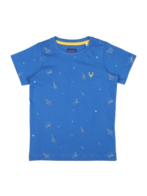 

Allen Solly Junior Boys Blue Printed Round Neck T-shirt
