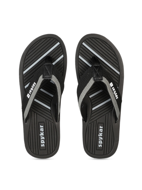 

SPYKAR Men Black & Grey Colourblocked Thong Flip-Flops