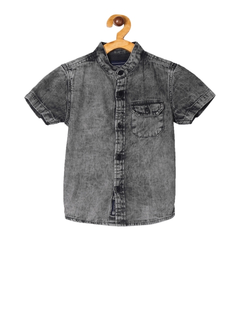 Cherokee Boys Grey Regular Fit Faded Casual Shirt