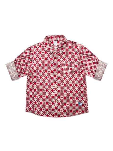 

ZERO THREE Boys Red & White Comfort Regular Fit Printed Casual Shirt