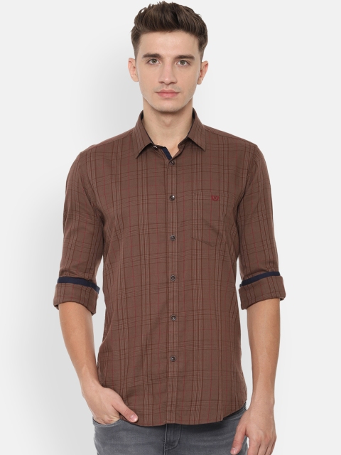 

Van Heusen Sport Men Brown Slim Fit Checked Casual Shirt