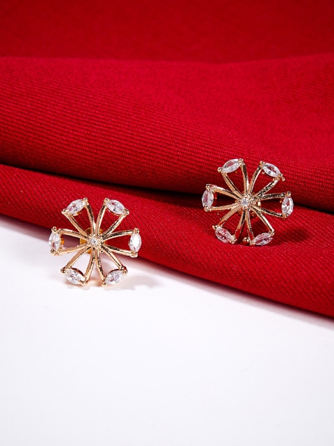 

ZeroKaata Gold-Toned Floral Studs