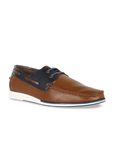 

Peter England Men Brown & Blue Colourblocked Boat Shoes
