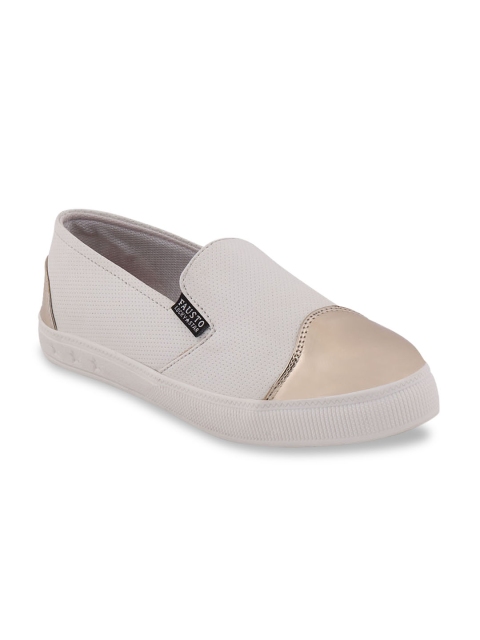 

FAUSTO Women White Lightweight Slip-On Sneakers
