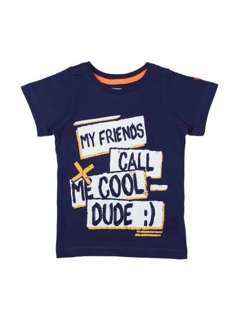 

Allen Solly Junior Boys Navy Blue Printed Round Neck T-shirt