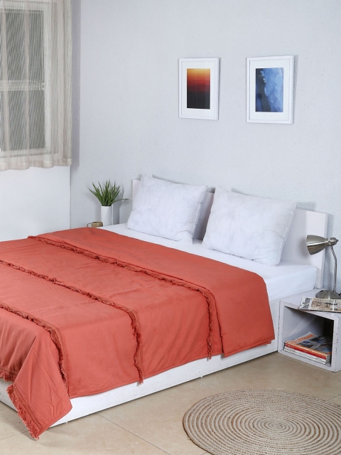 

House This Red Cotton Double Bed Cover