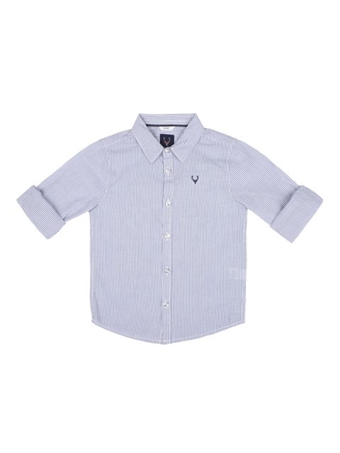 

Allen Solly Junior Boys Blue & White Regular Fit Striped Casual Shirt