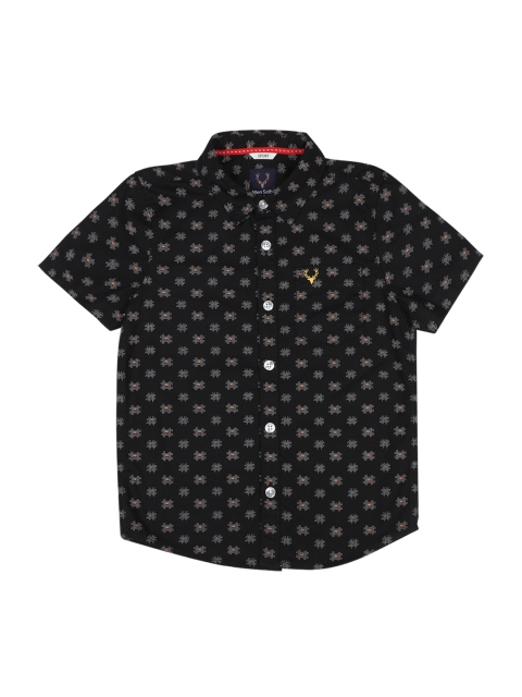 

Allen Solly Junior Boys Black Regular Fit Printed Casual Shirt