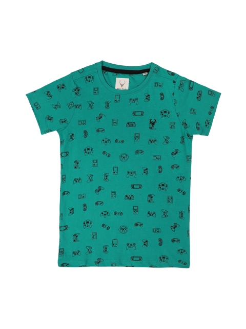 

Allen Solly Junior Boys Green Printed Round Neck T-shirt