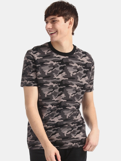 

Aeropostale Men Grey Printed Round Neck Pure Cotton T-shirt