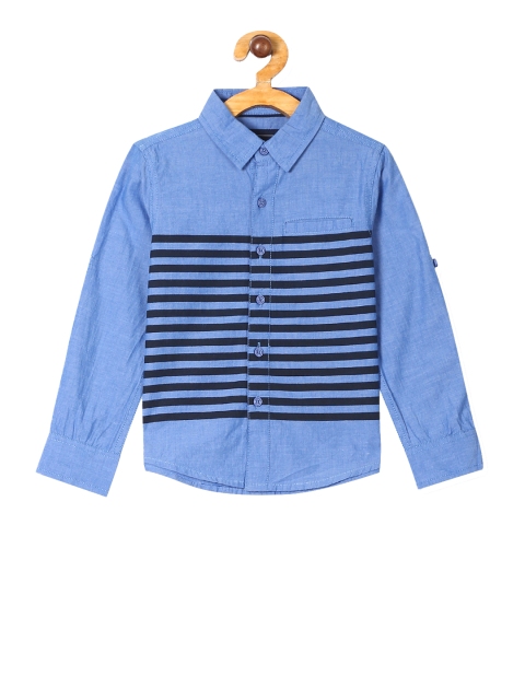 

Cherokee Boys Blue Regular Fit Striped Casual Shirt