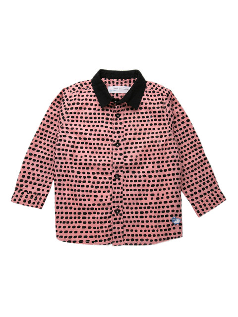 

ZERO THREE Boys Pink & Black Comfort Regular Fit Printed Casual Shirt