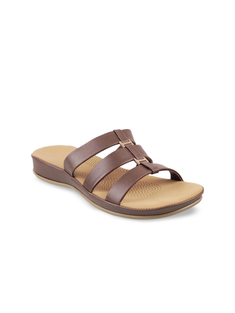 

Mochi Women Brown Solid Open Toe Flats