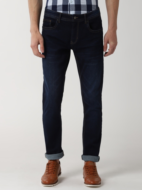 

Peter England Casuals Men Navy Blue Regular Fit Mid-Rise Clean Look Jeans
