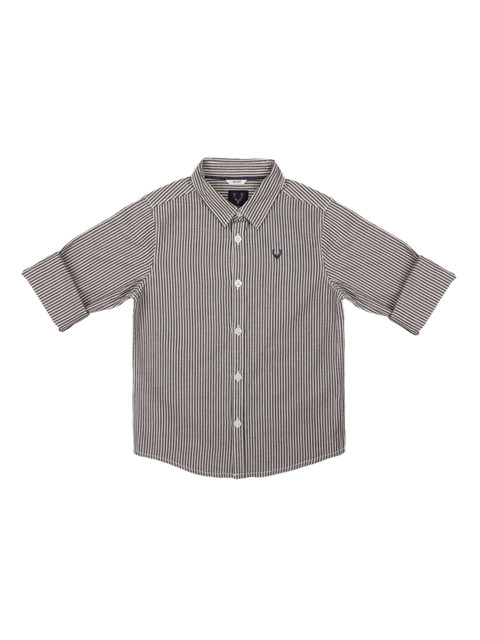 

Allen Solly Junior Boys Grey & White Regular Fit Striped Casual Shirt