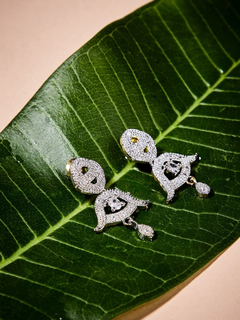 

ZeroKaata Gold-Toned Contemporary Drop Earrings