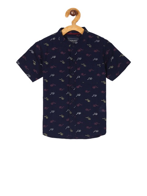 

Cherokee Boys Blue Regular Fit Printed Casual Shirt