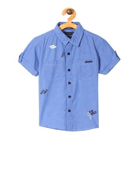 

Cherokee Boys Blue Regular Fit Printed Casual Shirt