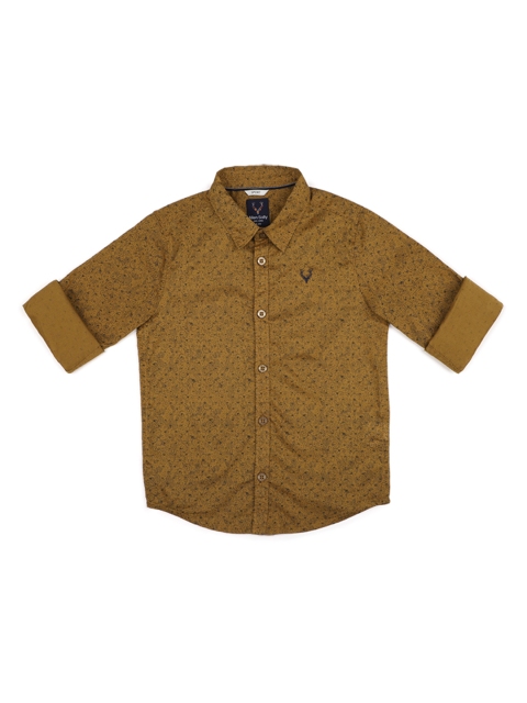 

Allen Solly Junior Boys Mustard Regular Fit Printed Casual Shirt
