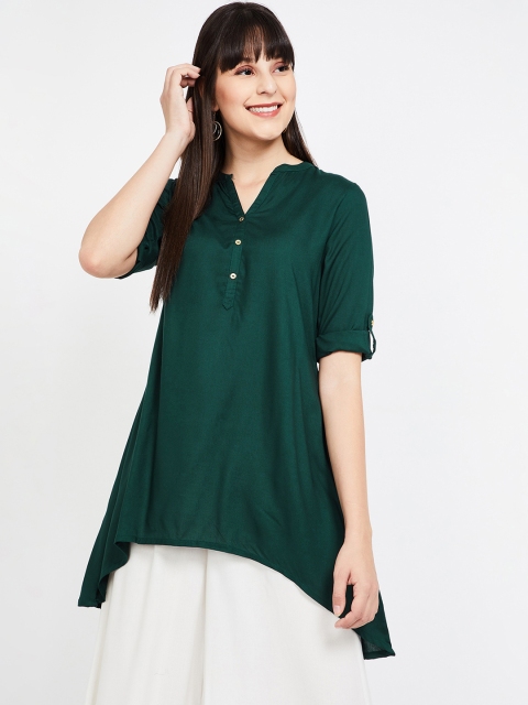 

Melange by Lifestyle Women Green Solid A-line Kurti